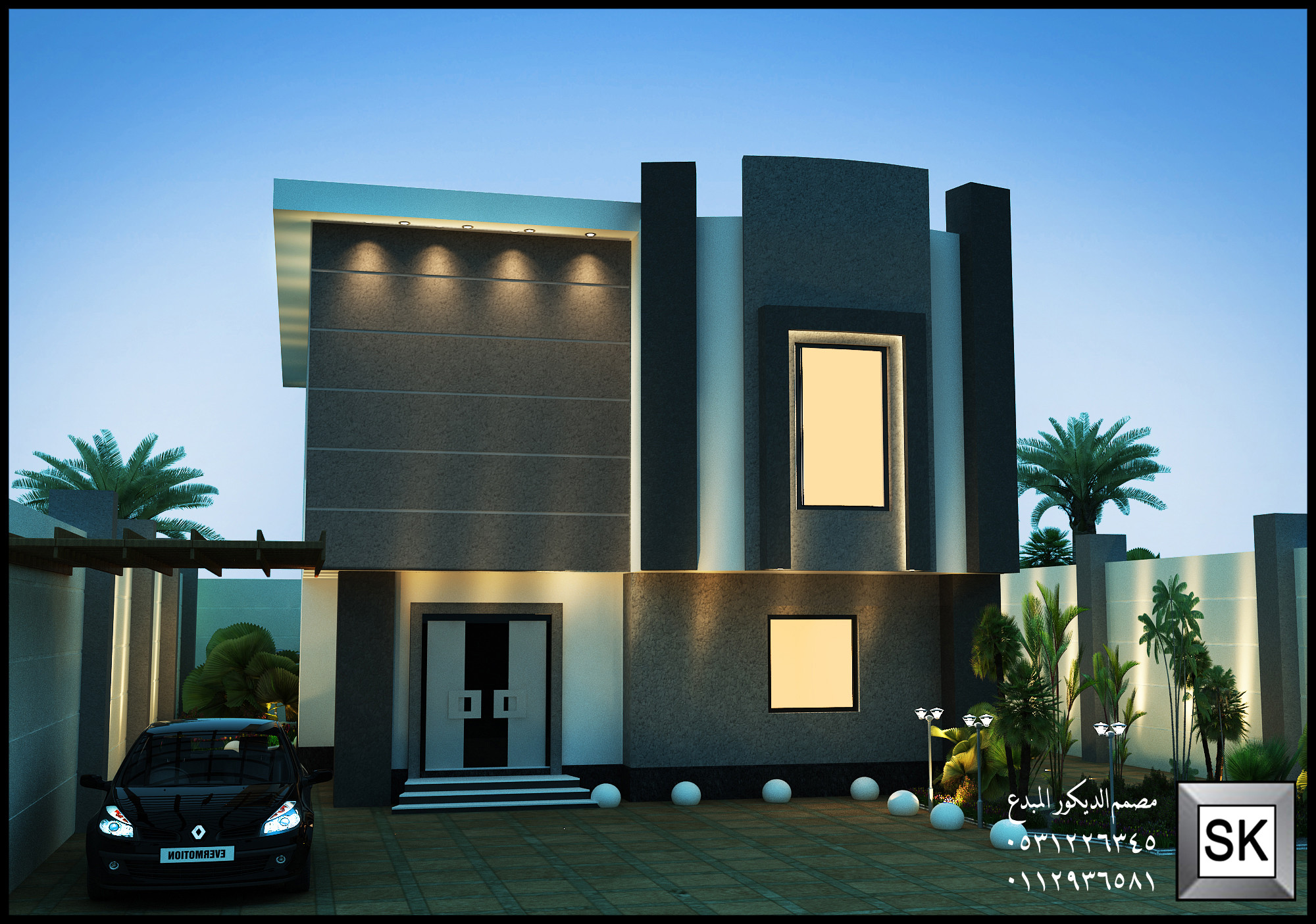 تصميم واجهة فلل و قصور في نجران