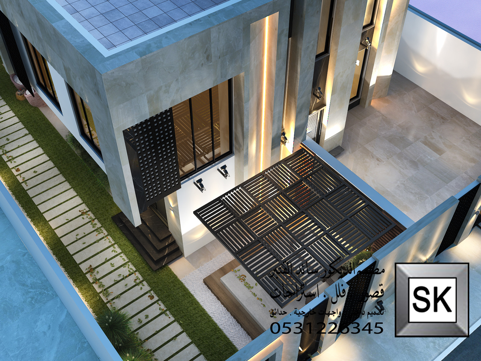 تصميم واجهة فيلا عصرية في الرياض 2026 من أعمال المصمم سائد القنبر