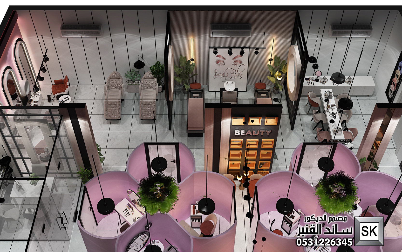 صالونات تجميل و سبا و حمام مغربي في الرياض من أعمال المصمم سائد القنبر