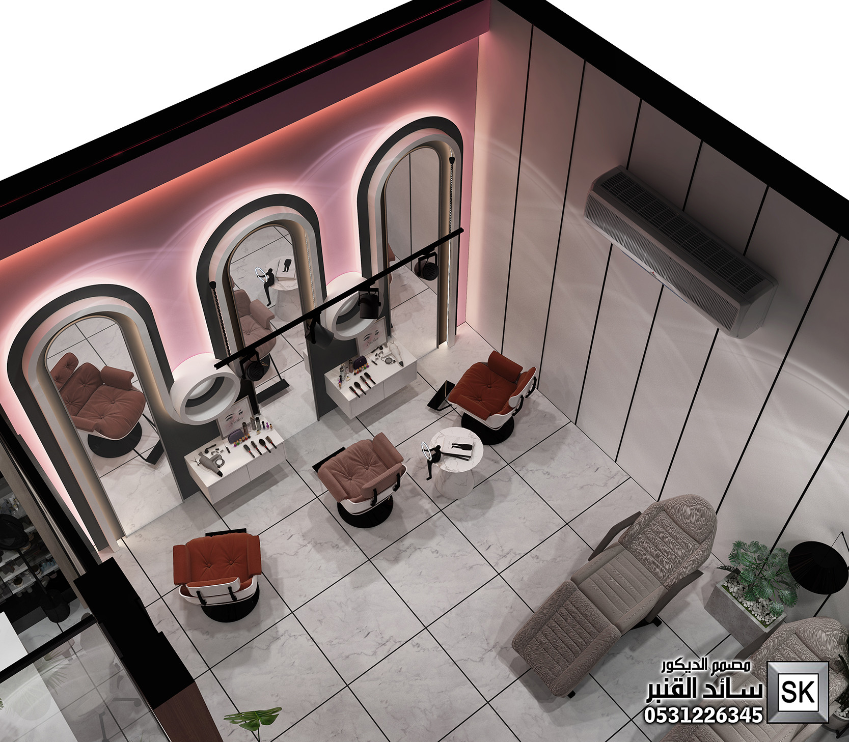 صالونات تجميل و سبا و حمام مغربي في الرياض من أعمال المصمم سائد القنبر