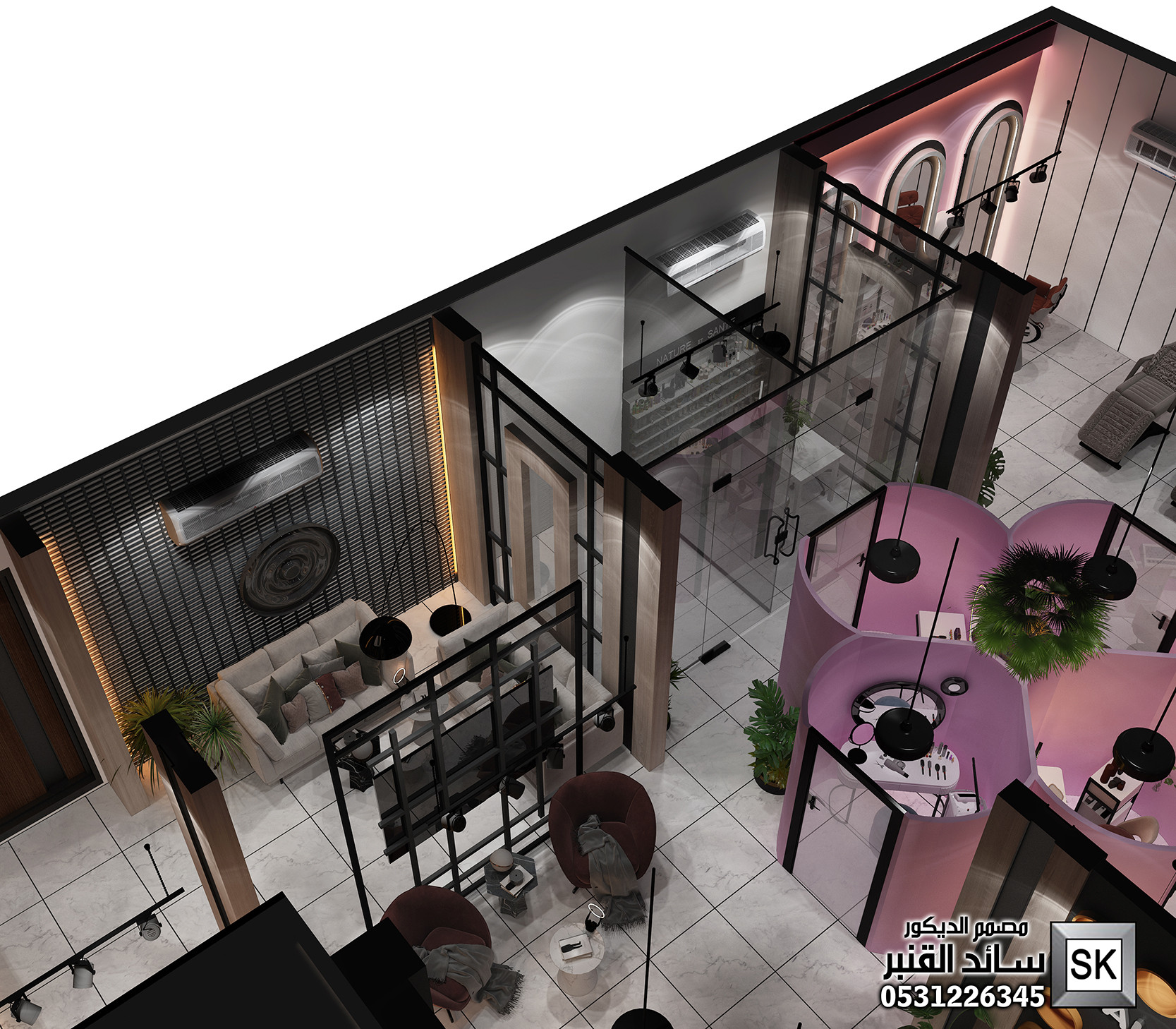 صالونات تجميل و سبا و حمام مغربي في الرياض من أعمال المصمم سائد القنبر