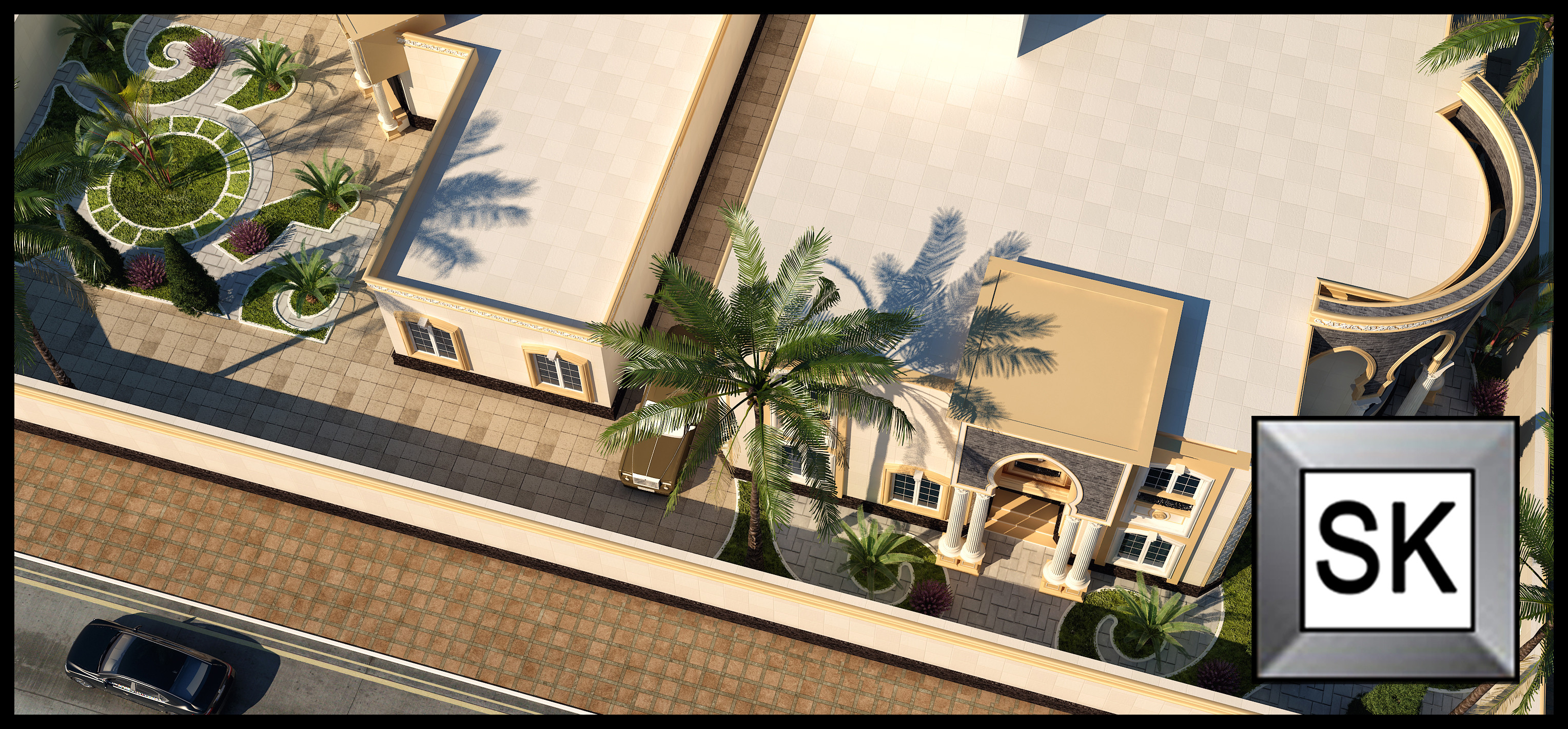 واجهة قصر سكني فاخر في السعودية من تصميم مصمم الديكور سائد القنبر