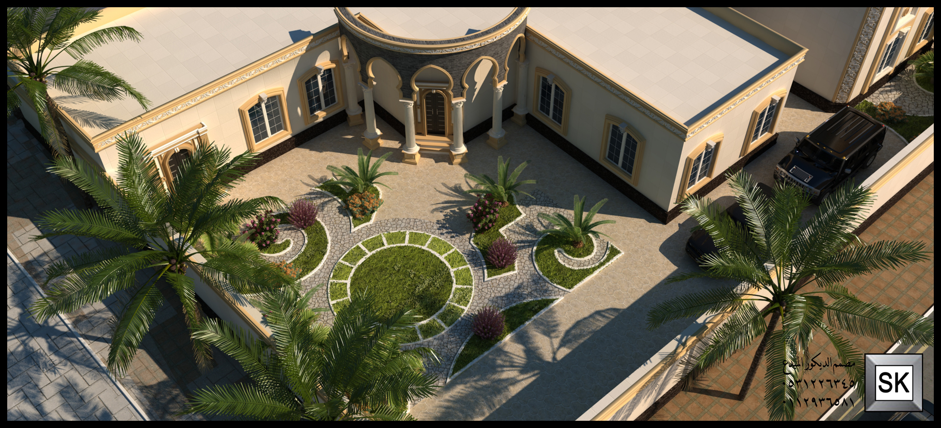 واجهة قصر سكني فاخر في السعودية من تصميم مصمم الديكور سائد القنبر