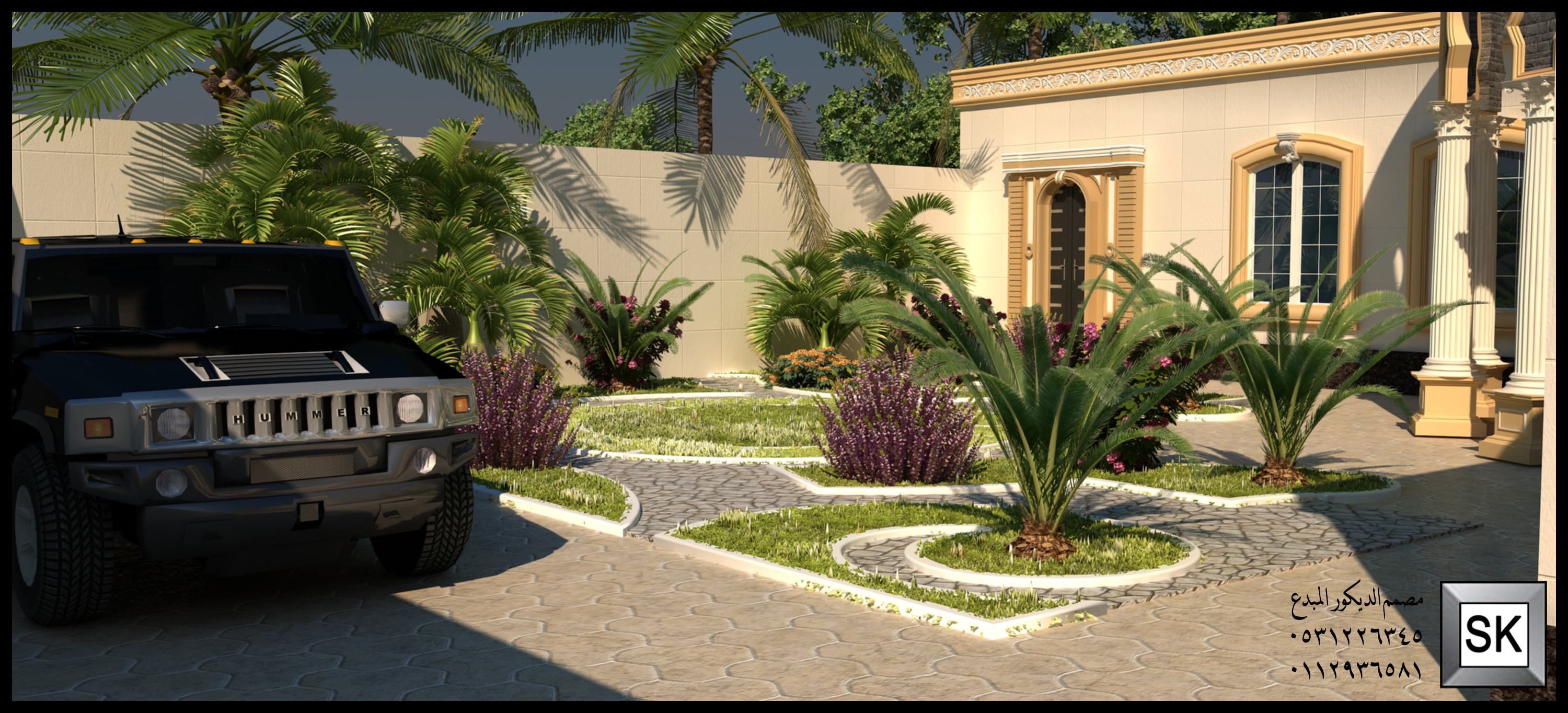 واجهة قصر سكني فاخر في السعودية من تصميم مصمم الديكور سائد القنبر