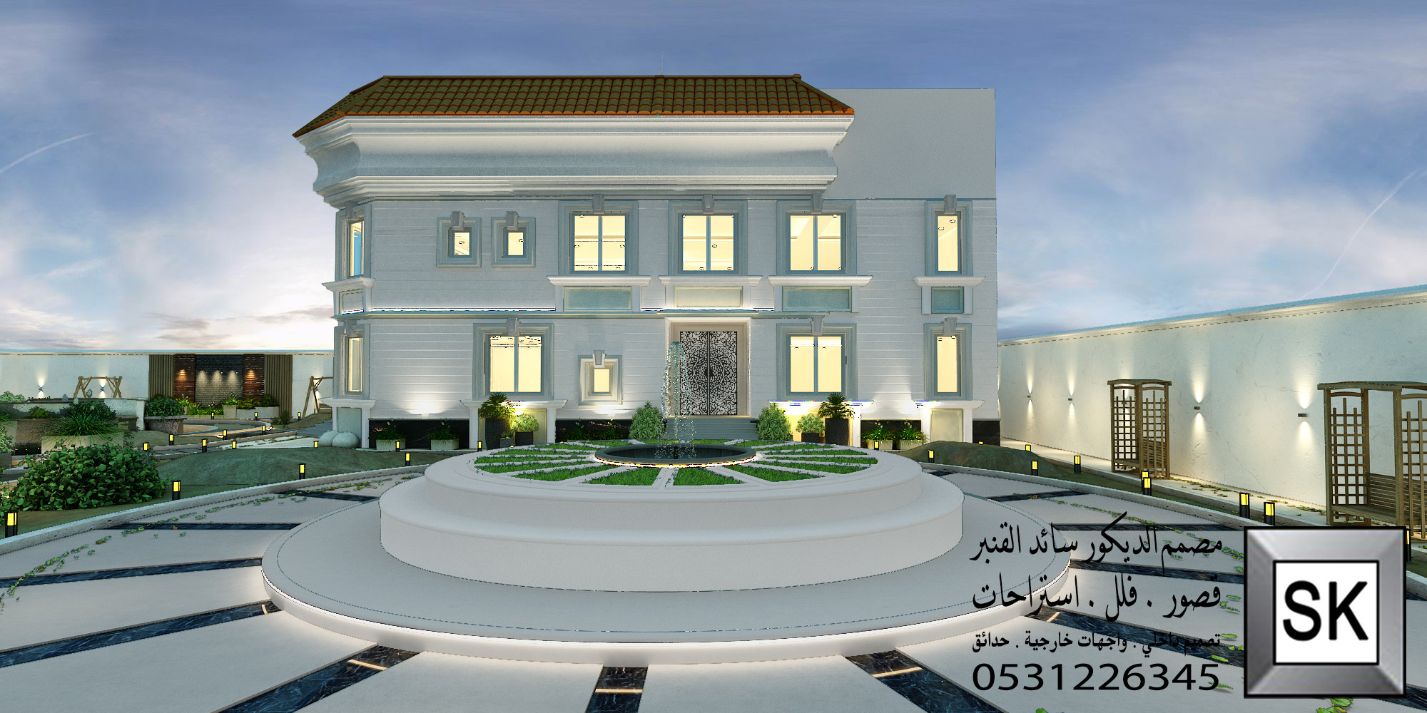 واجهات قصور و فلل كلاسيك في الرياض من أعمال مصمم الديكور سائد القنبر