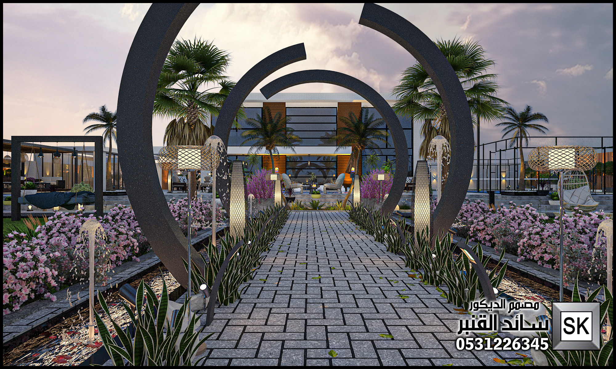 مزارع و إستراحات فخمة في العمارية بالرياض من أعمال مصمم الاندسكيب سائد القنبر