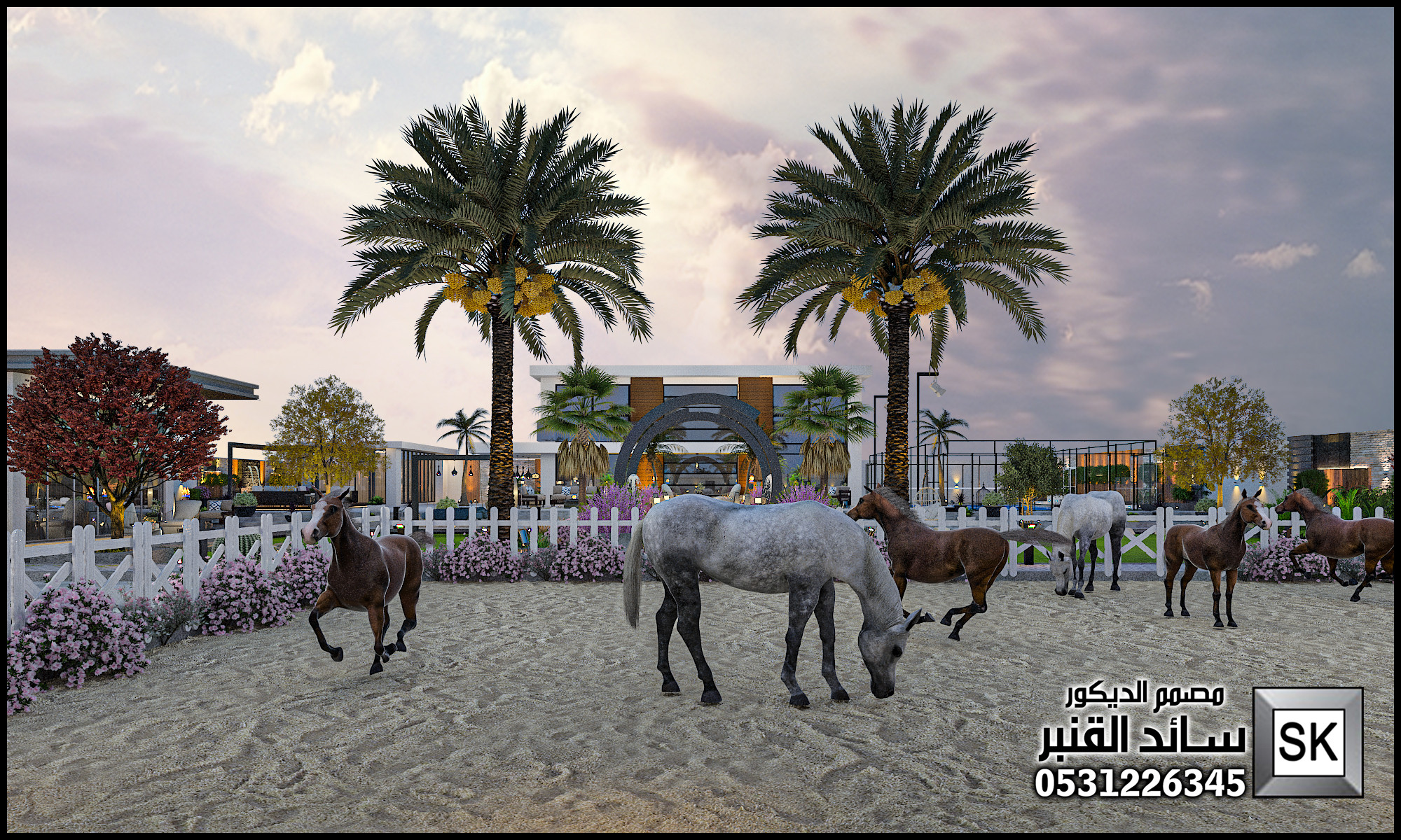 مزارع و إستراحات فخمة في العمارية بالرياض من أعمال مصمم الاندسكيب سائد القنبر