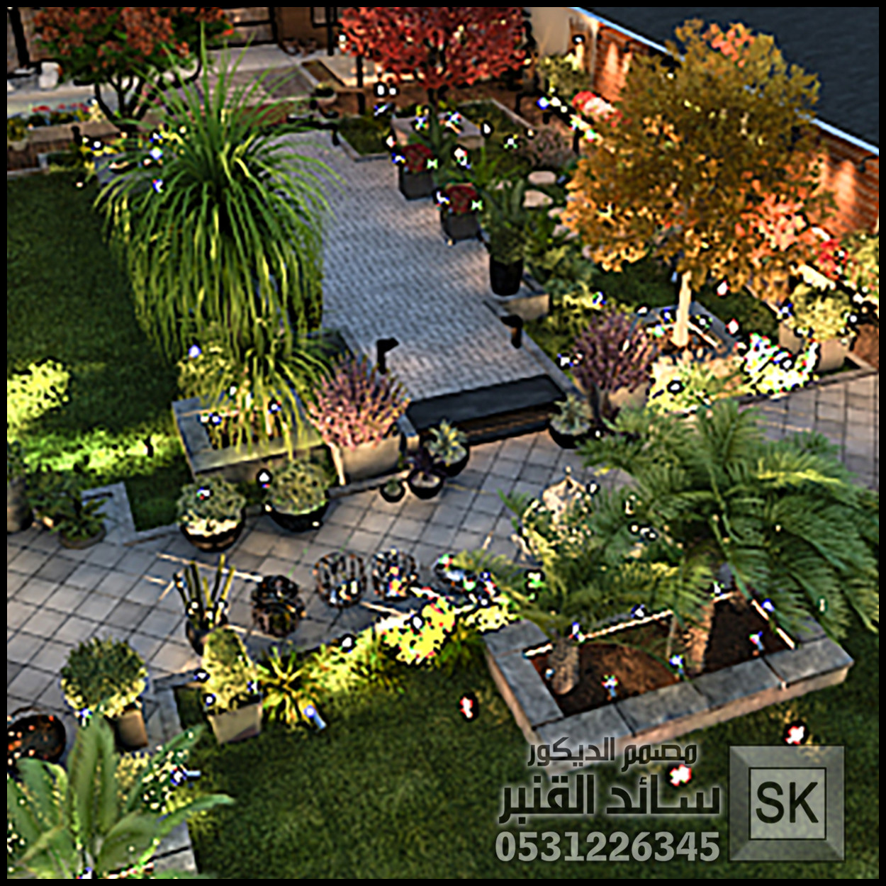 لاندسكيب إستراحات فخمة في القصيم من أعمال مصمم الاندسكيب سائد القنبر