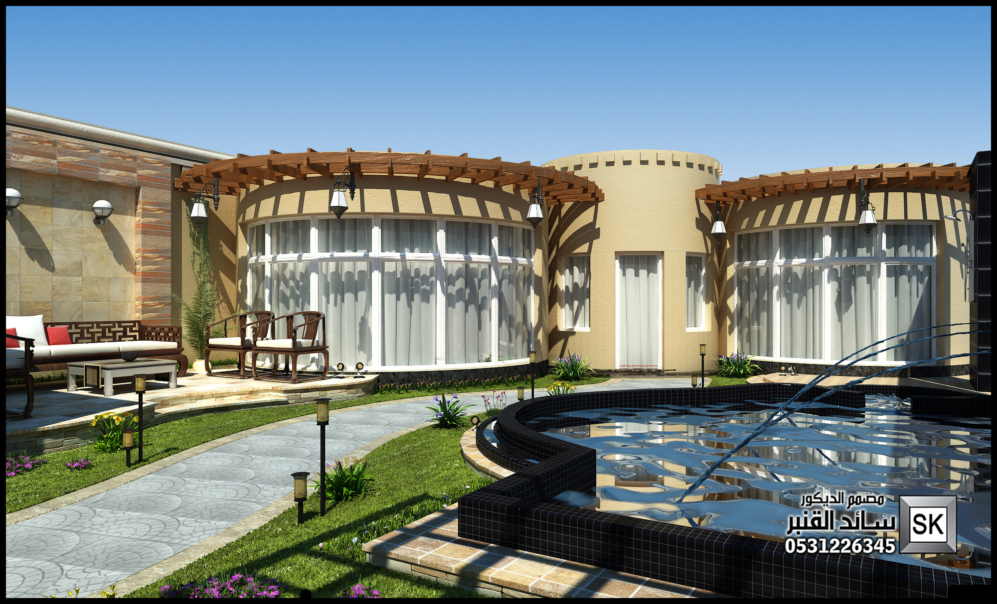 لاندسكيب إستراحات فخمة في الرياض من أعمال مصمم الديكور سائد القنبر