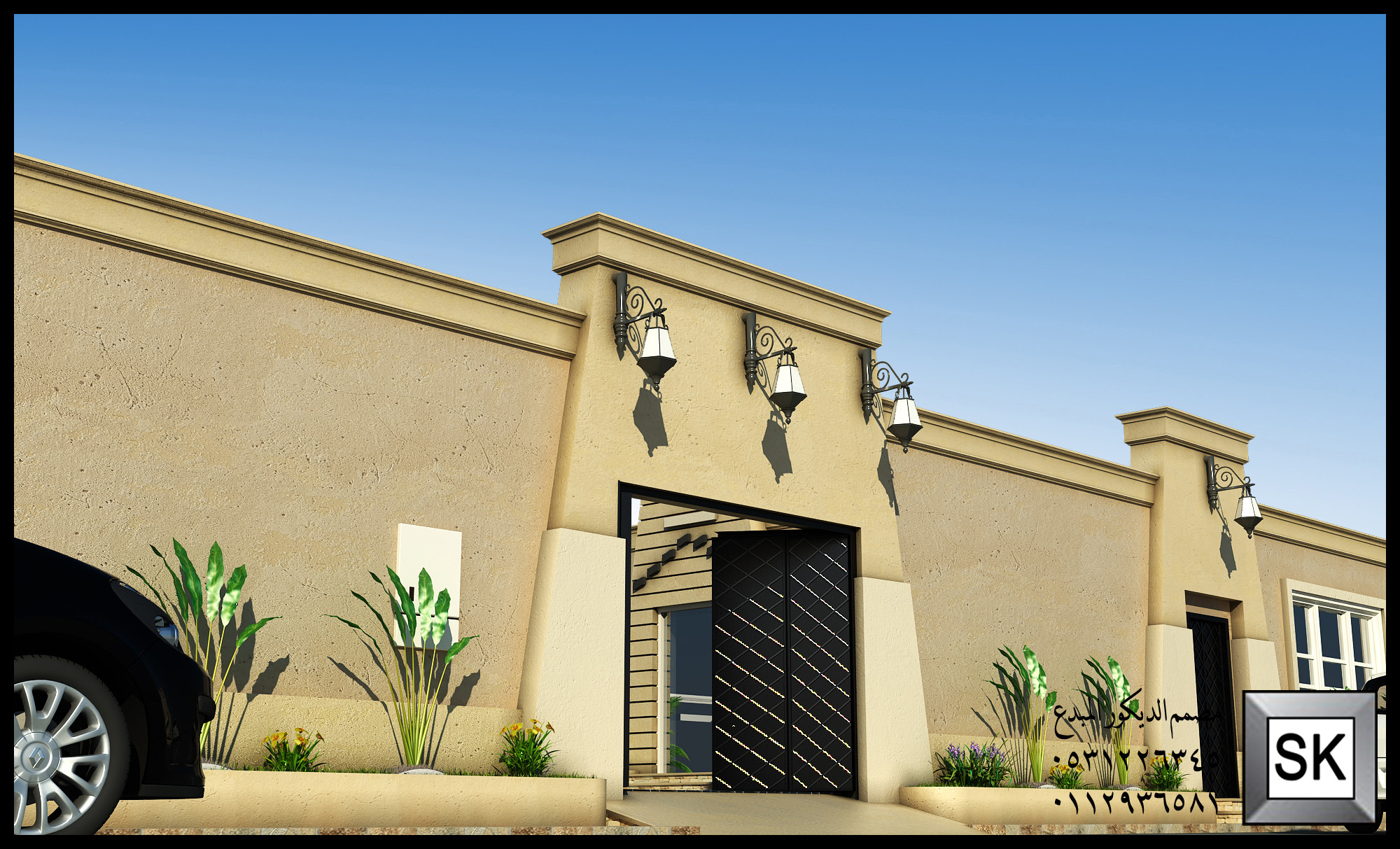 تصميم لاندسكيب شاليهات فخمة في الرياض من أعمال مصمم الديكور سائد القنبر