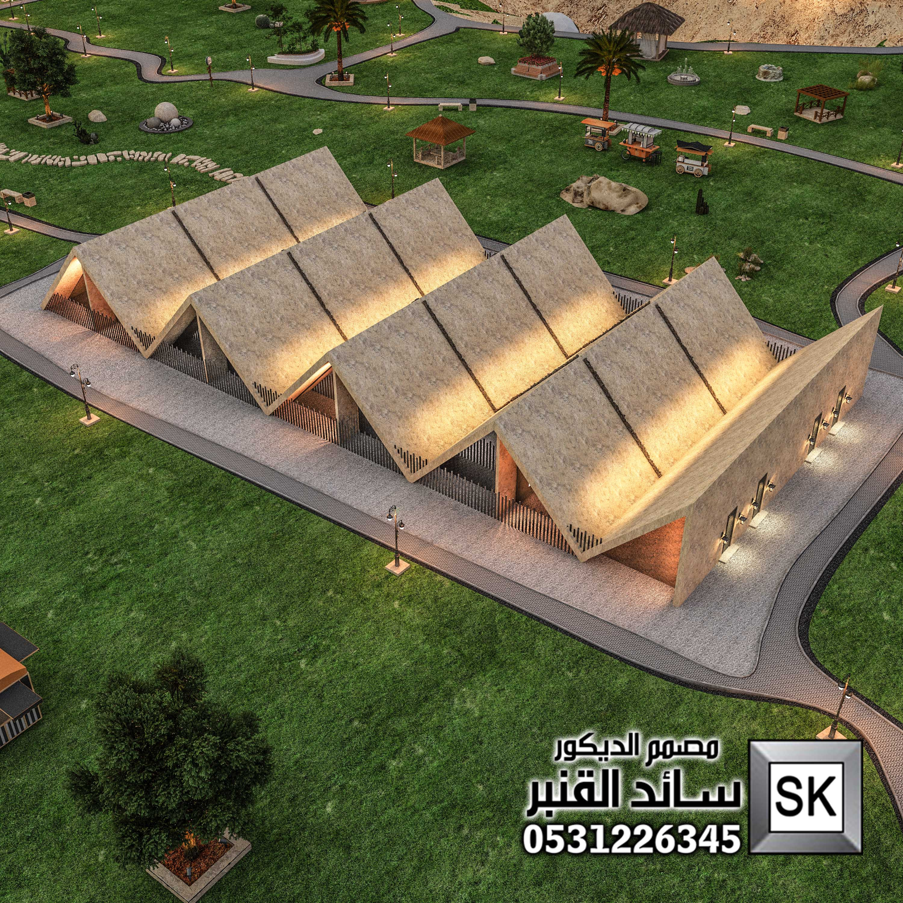 لاندسكيب محميات و مخيمات و منتجعات فخمة في الطائف من أعمال مصمم الديكور سائد القنبر