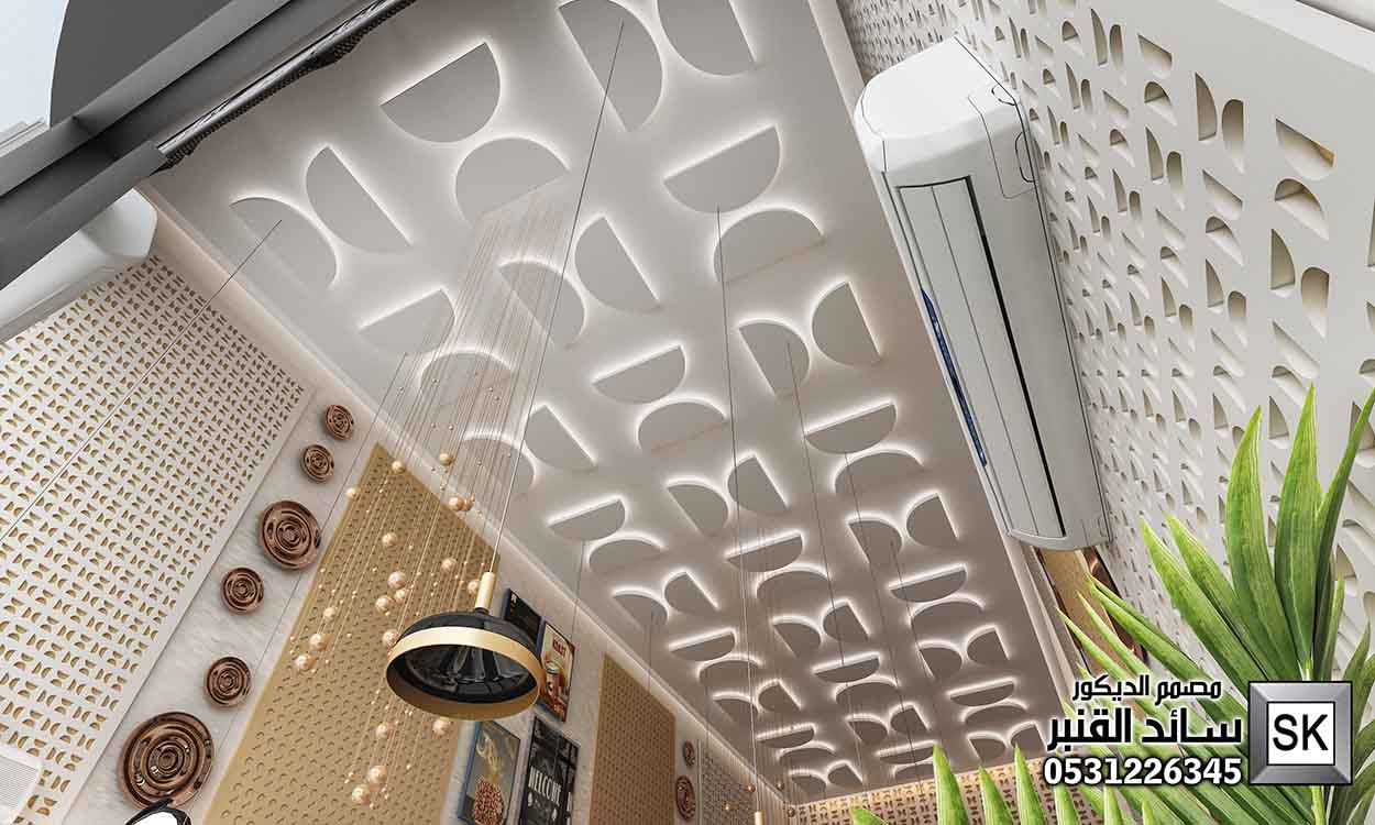 تصميم كافيه و مطعم فاخر في الرياض من أعمال مصمم الديكور سائد القنبر