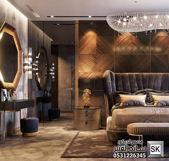 تصميم غرف نوم رئيسية في الرياض من أعمال مصمم الديكور سائد القنبر