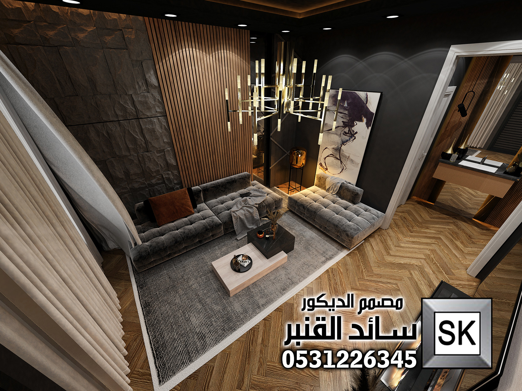 ديكور داخلي غرفة نوم ماستر على الطراز الفرنسي في الرياض من أعمال مصمم الديكور سائد القنبر