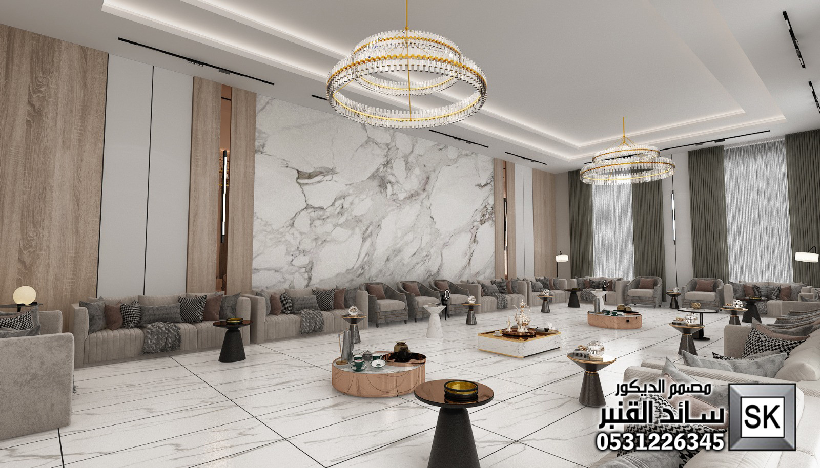 مجالس ضيافة رجال فخمة في الرياض من أعمال مصمم الديكور سائد القنبر