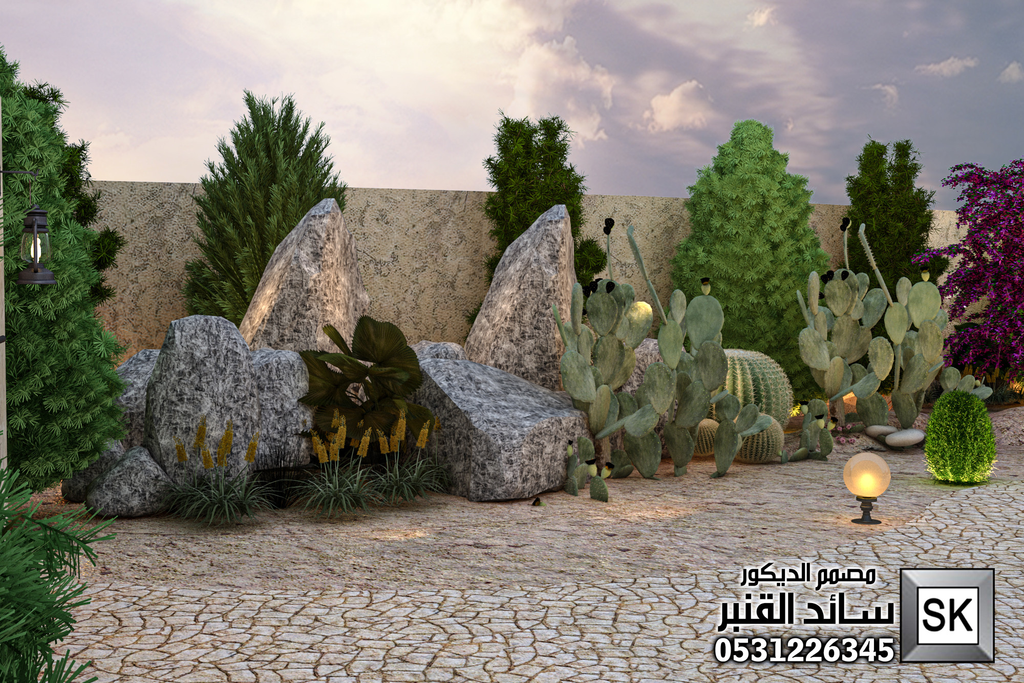 لاندسكيب مزارع و إستراحات في الطائف من أعمال مصمم الاندسكيب سائد القنبر