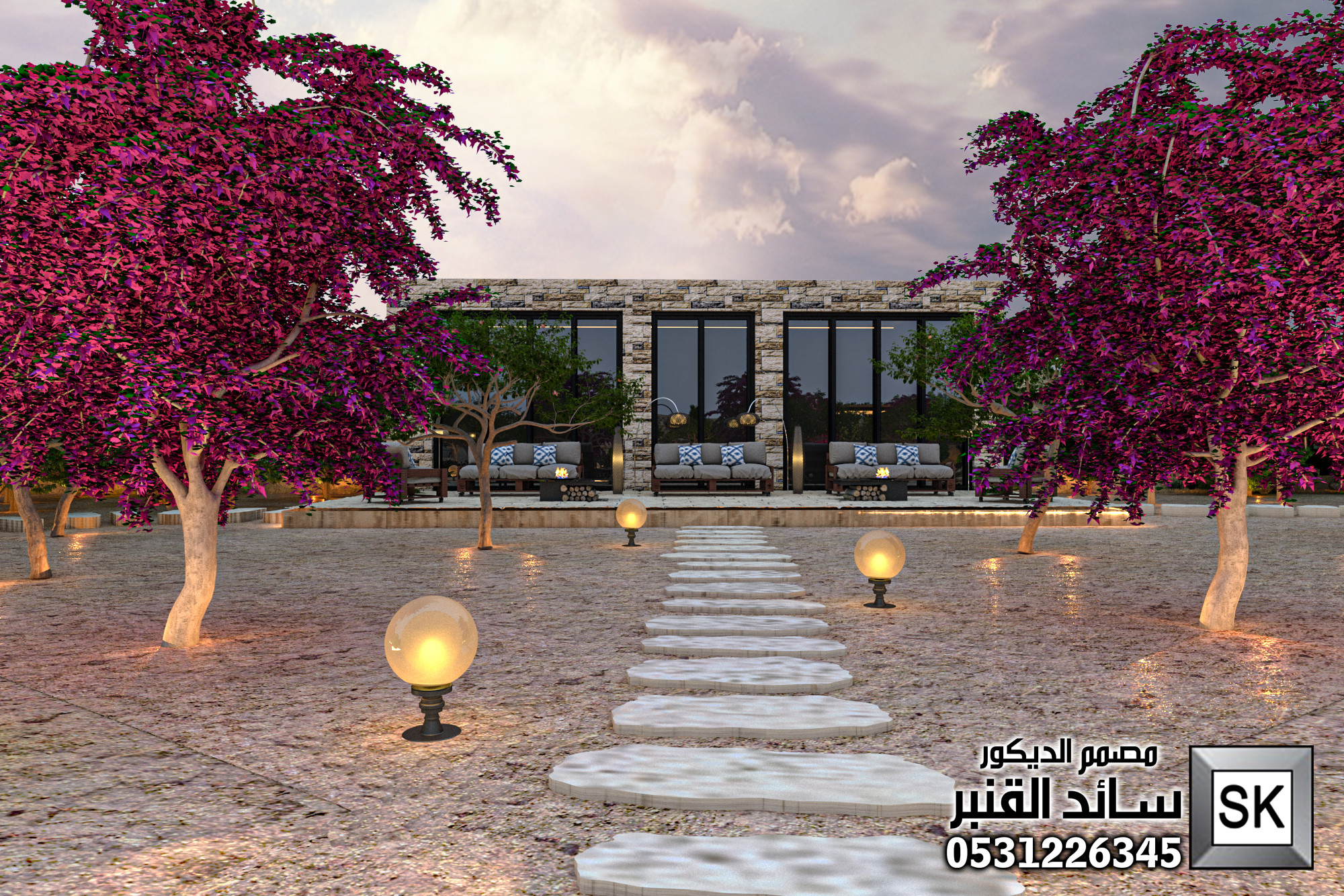 لاندسكيب مزارع و إستراحات في الطائف من أعمال مصمم الاندسكيب سائد القنبر