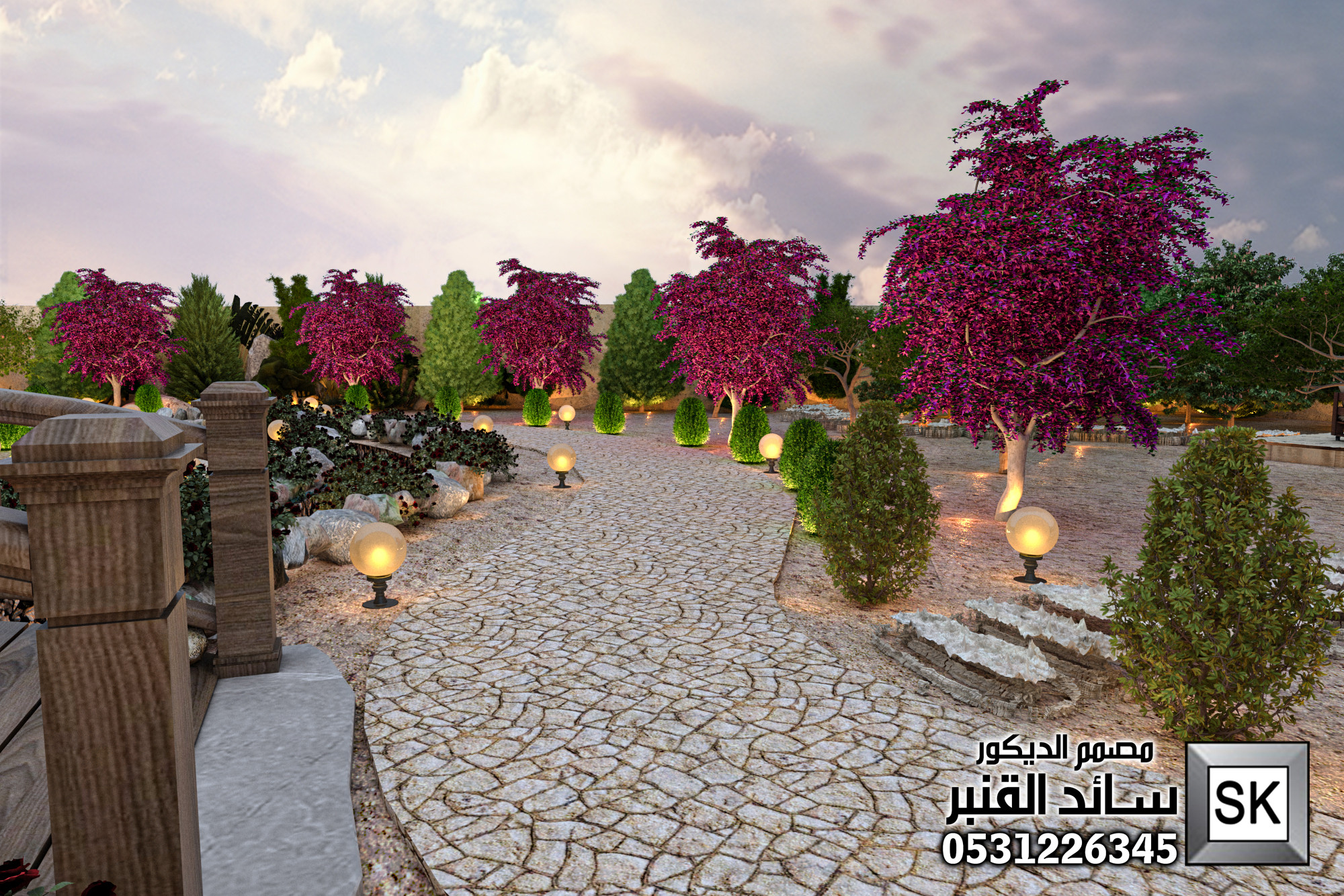 لاندسكيب مزارع و إستراحات في الطائف من أعمال مصمم الاندسكيب سائد القنبر