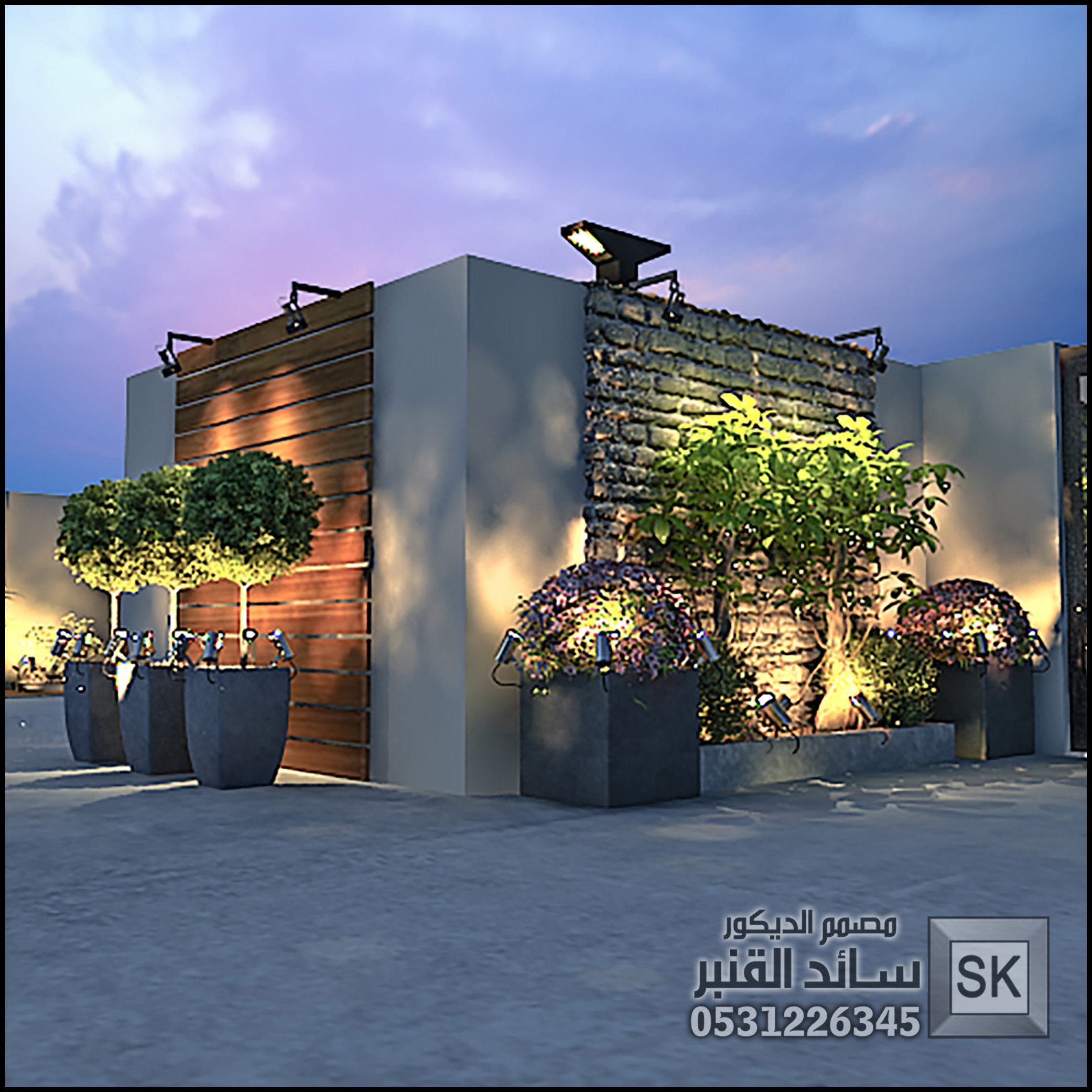 لاندسكيب مزارع و شاليهات فخمة في القصيم من أعمال مصمم الجدائق سائد القنبر