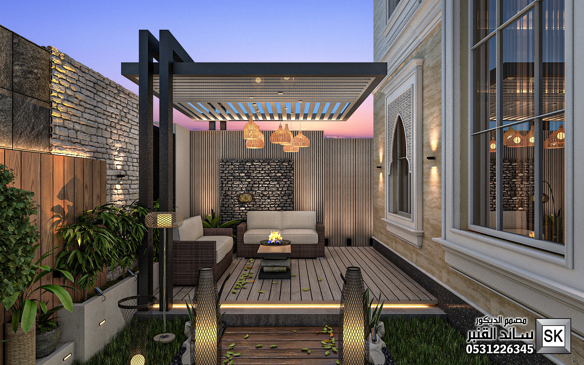 تصميم حدائق منزلية في الرياض من أعمال مصمم الحدائق سائد القنبر