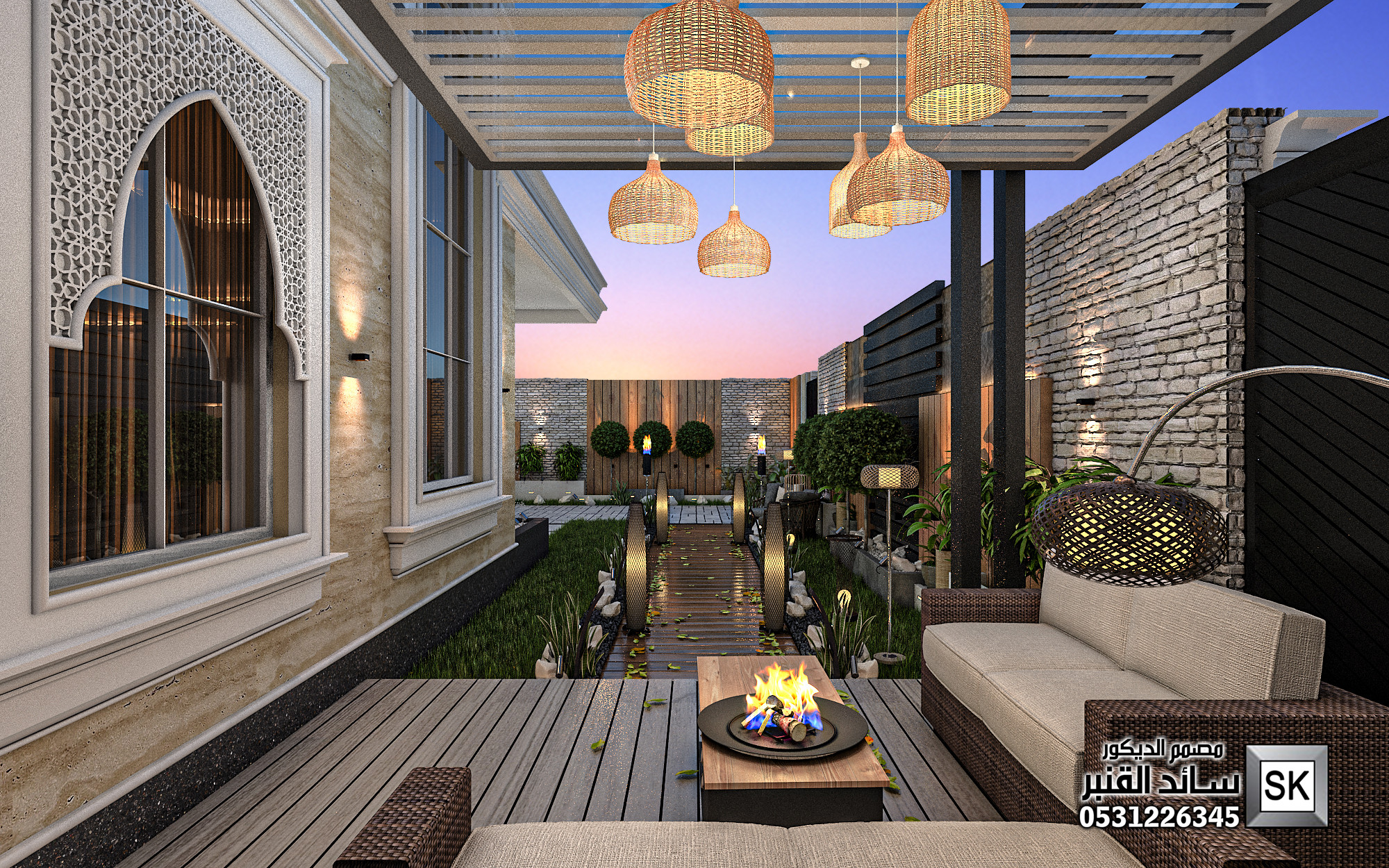 تصميم حدائق منزلية في الرياض من أعمال مصمم الحدائق سائد القنبر