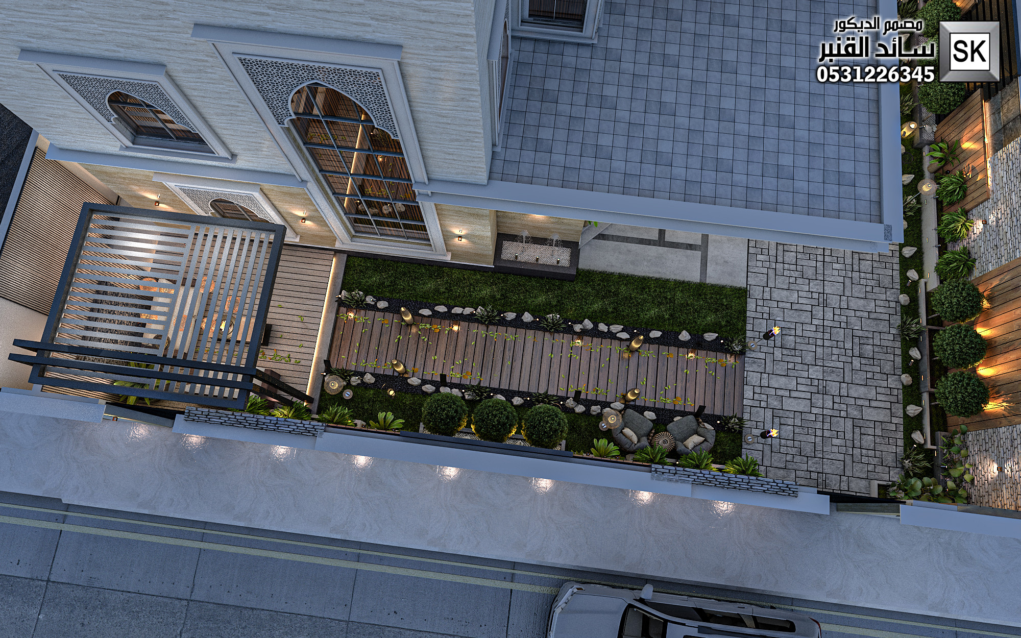 تصميم حدائق منزلية في الرياض من أعمال مصمم الحدائق سائد القنبر