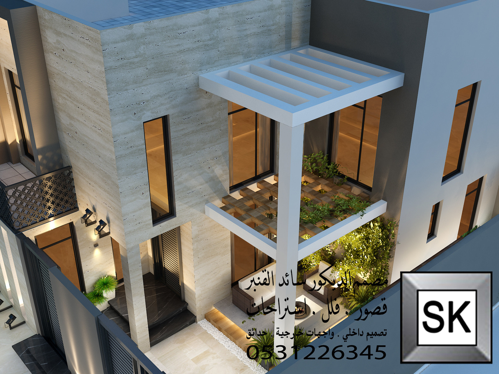 واجهة قصر مصغر في الاحساء من أعمال مصمم الديكور سائد القنبر