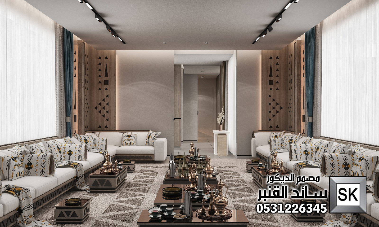 تصميم مجالس نجدية فخمة في جدة من أعمال مصمم الديكور سائد القنبر