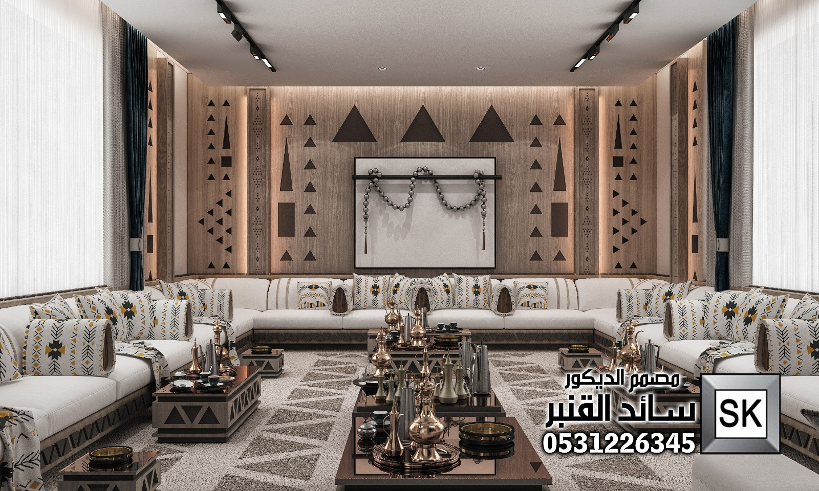 تصميم مجالس نجدية فخمة في جدة من أعمال مصمم الديكور سائد القنبر