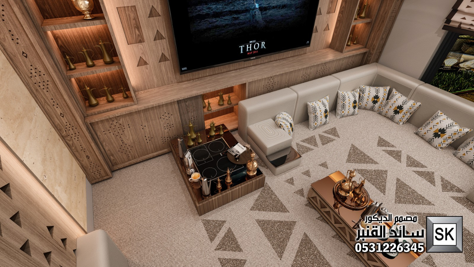 مجلس نجدي فاخر في الرياض من أعمال مصمم الديكور سائد القنبر