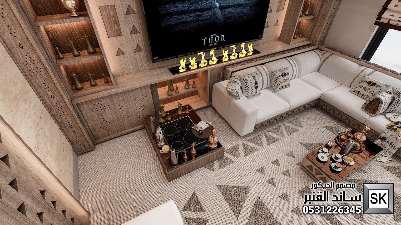 مجلس نجدي فاخر في الرياض من أعمال مصمم الديكور سائد القنبر