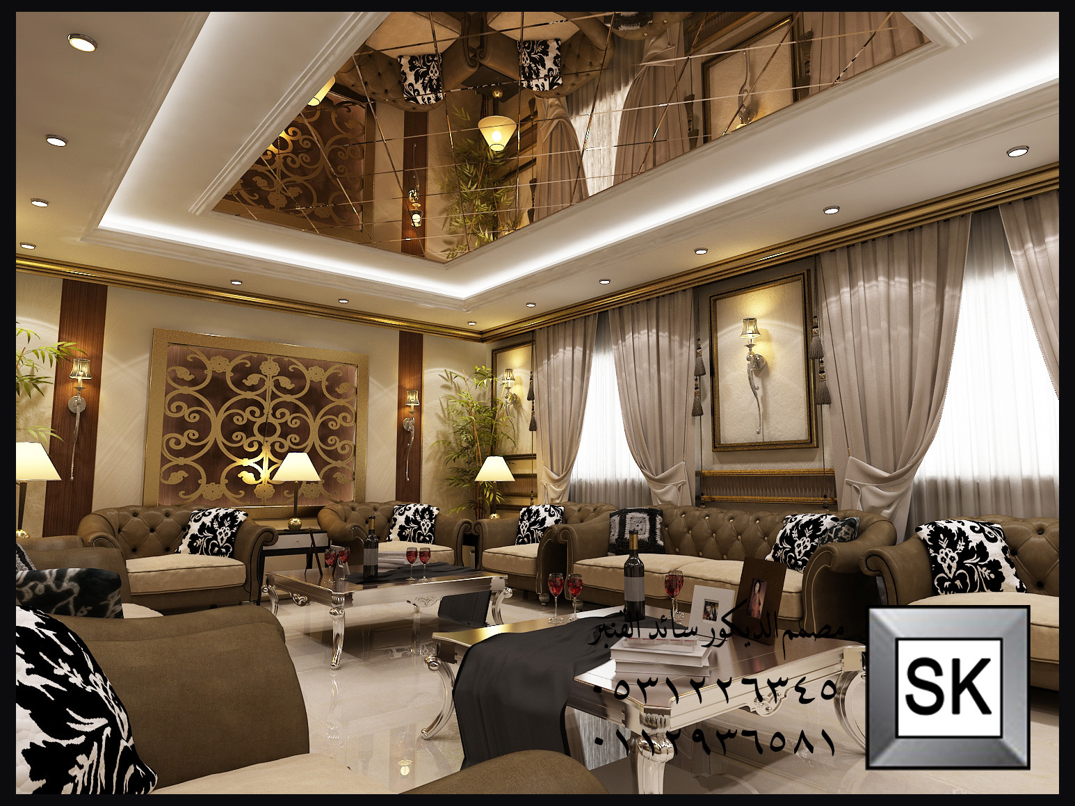 تصميم ديكور داخلي فاخر في الرياض من أعمال مصمم الديكور سائد القنبر