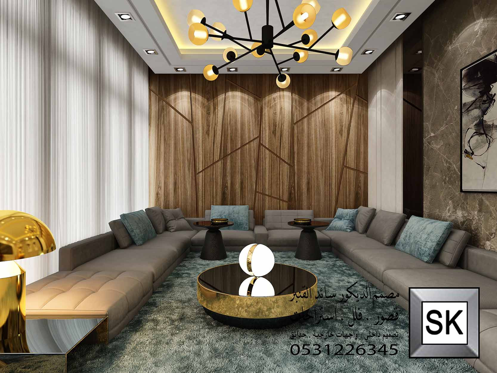 ملحق خارجي مودرن في الرياض من أعمال مصمم الديكور سائد القنبر