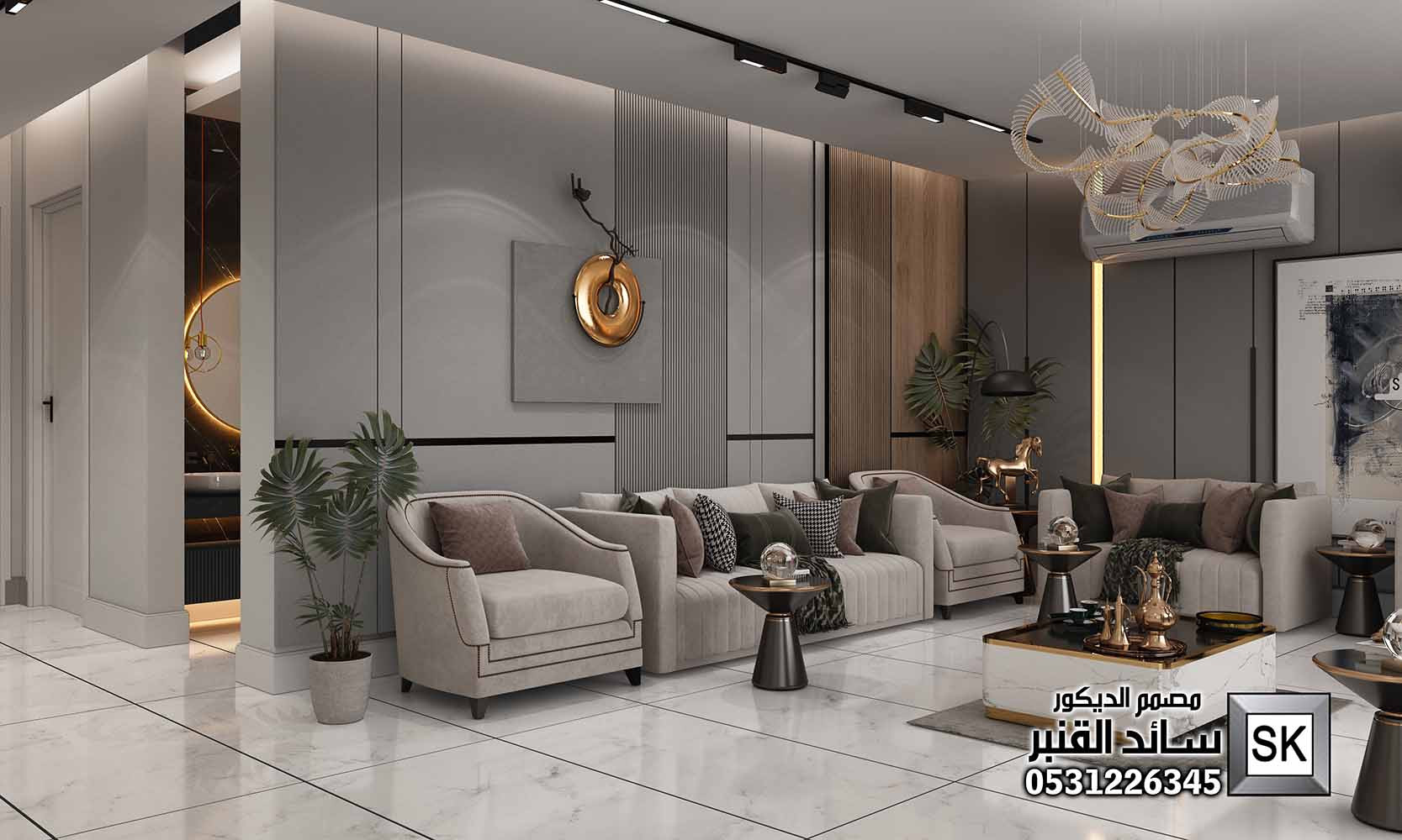 ديكور داخلي فاخر في الرياض من أعمال مصمم الديكور سائد القنبر