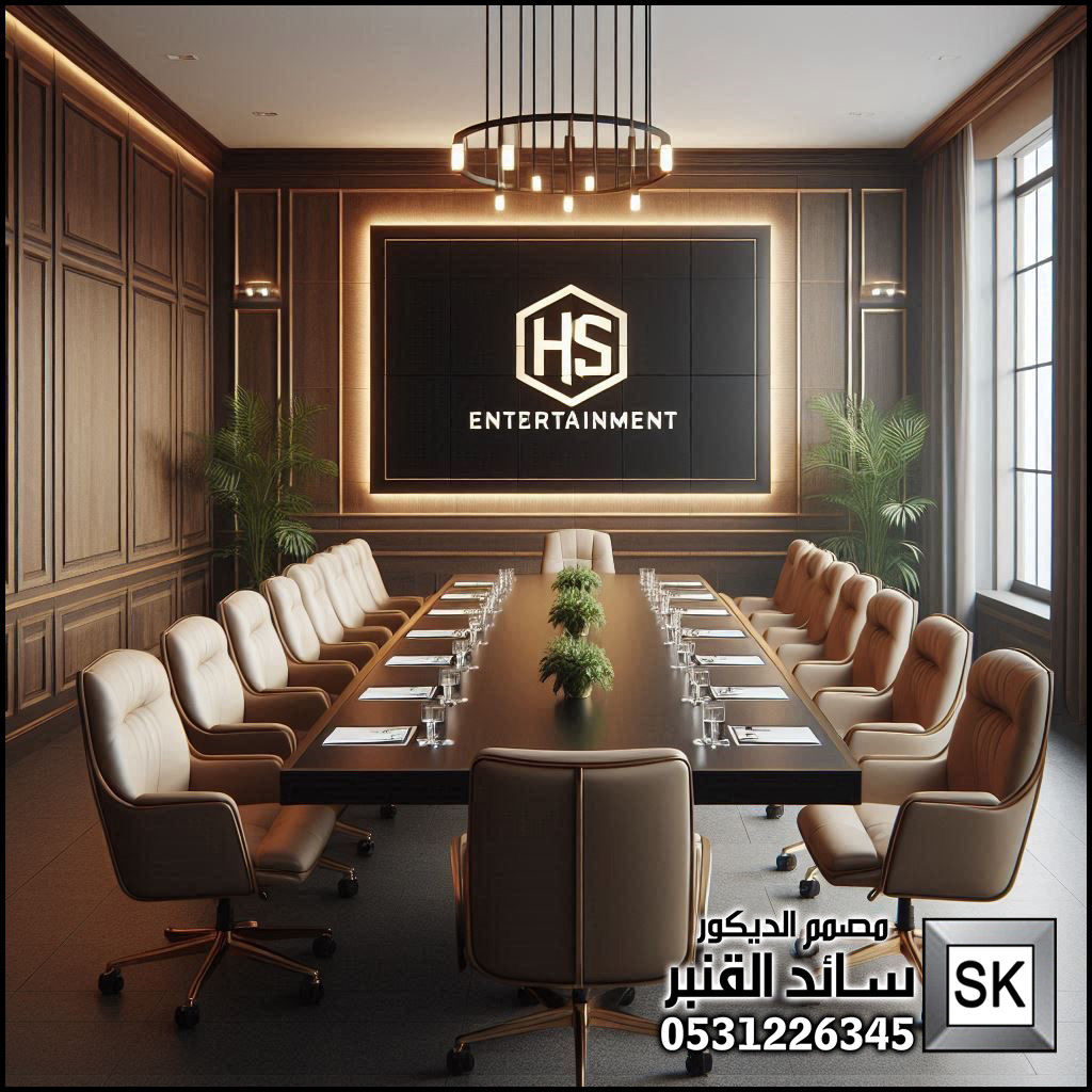 تصميم مكاتب و غرف إجتماعات لرجال الأعمال و الشيوح في الرياض من أعمال مصمم الديكور سائد القنبر