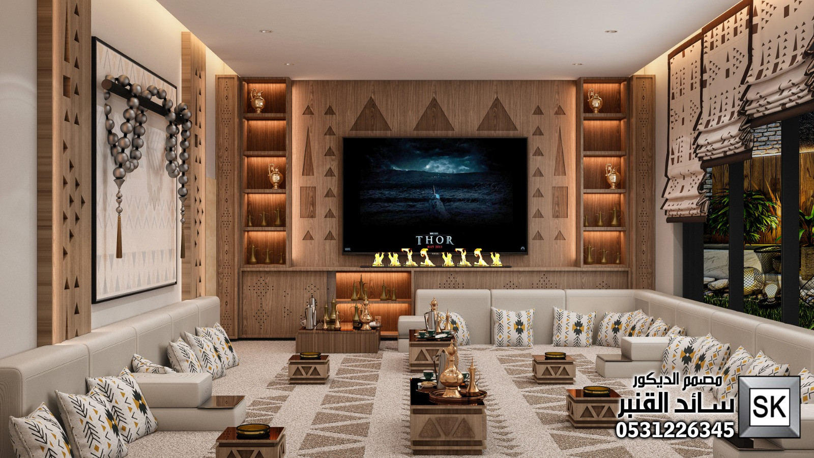 مجلس تراثي مجدي فاخر في الدمام من أعمال مصمم الديكور سائد القنبر