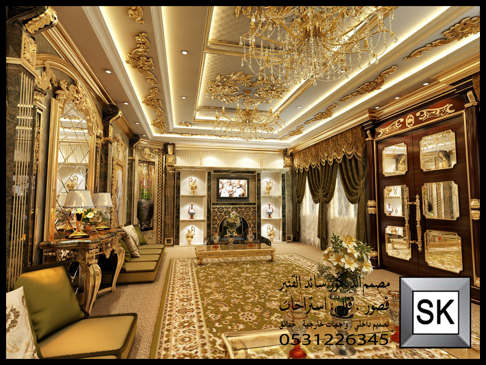 ملحق خارجي كلاسيك في الرياض من أعمال مصمم الديكور سائد القنبر