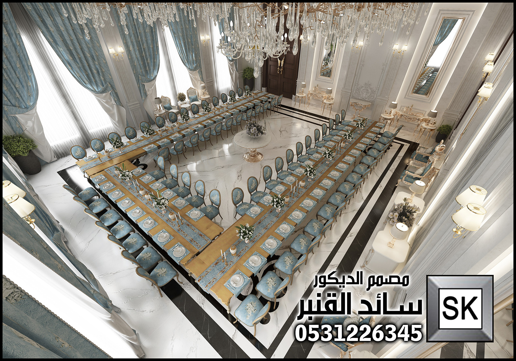 مجلس ضيافة رجال في القصيم من أعمال مصمم الديكور سائد القنبر