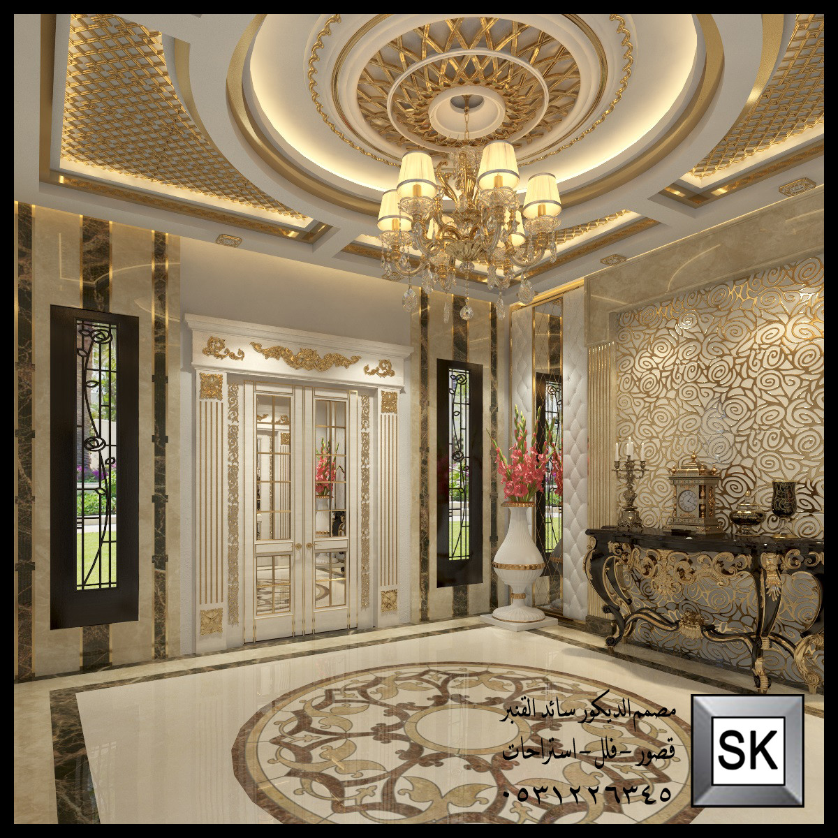 ديكور داخلي كلاسيك للقصور و الفلل في الرياض من أعمال مصمم الديكور سائد القنبر