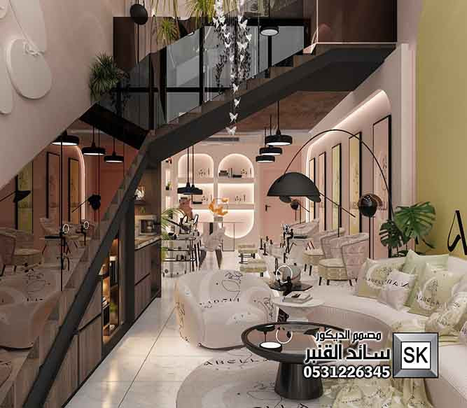 تصميم صالون تجميل فاخر في الدمام من أعمال مصمم الديكور سائد القنبر