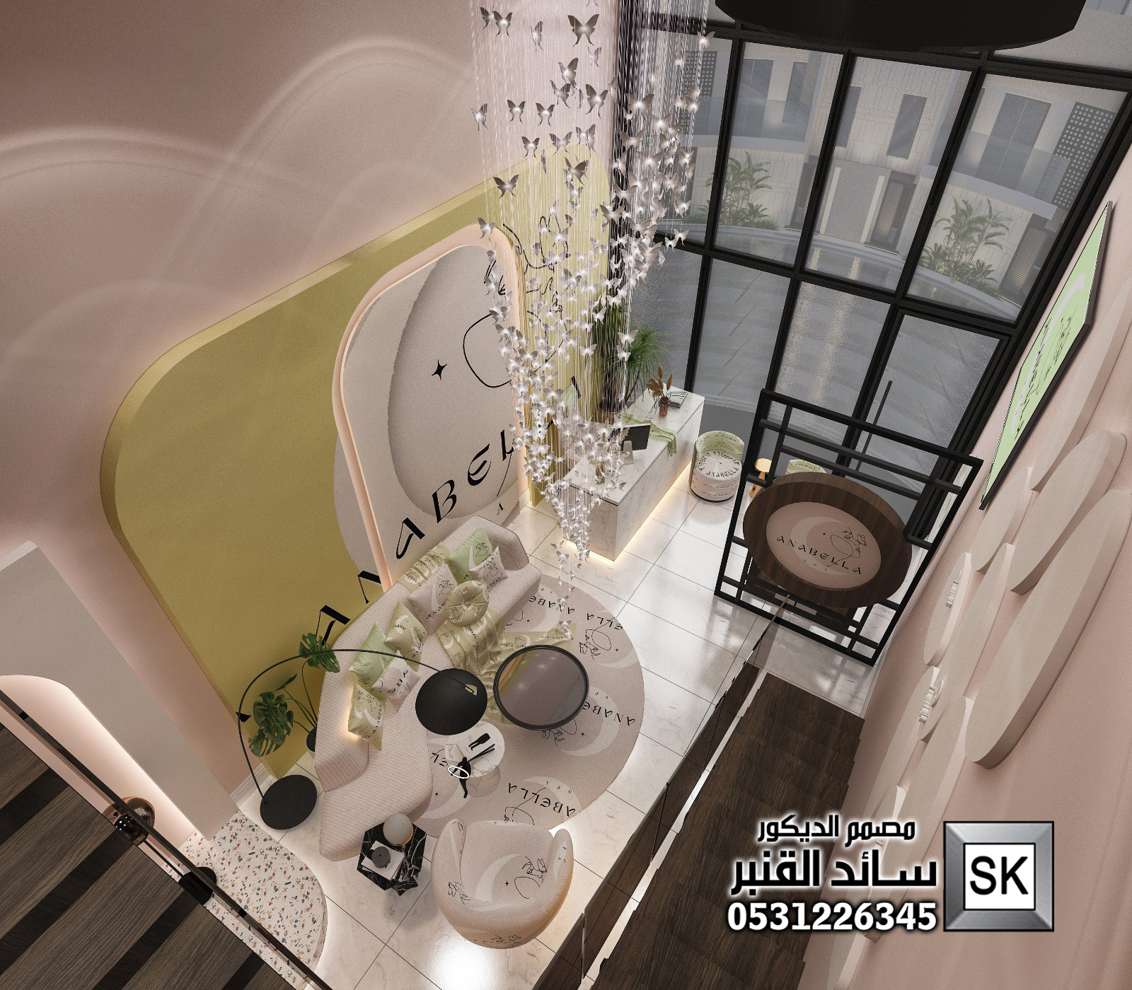 تصميم و تشطيب صالون تجميل فاخر في الرياض من أعمال مصمم الديكور سائد القنبر