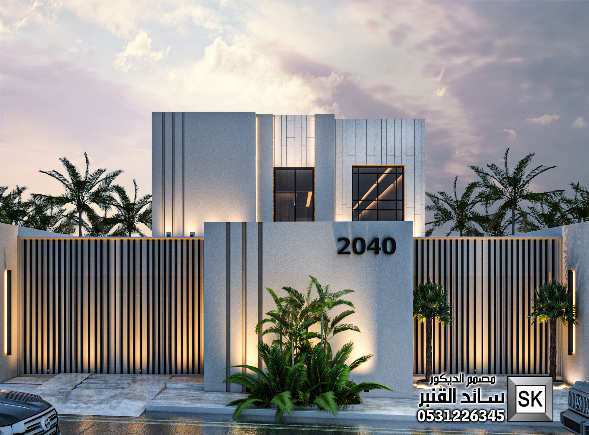 واجهة قصر مصغر في المدينة المنورة من أعمال مصمم الديكور سائد القنبر