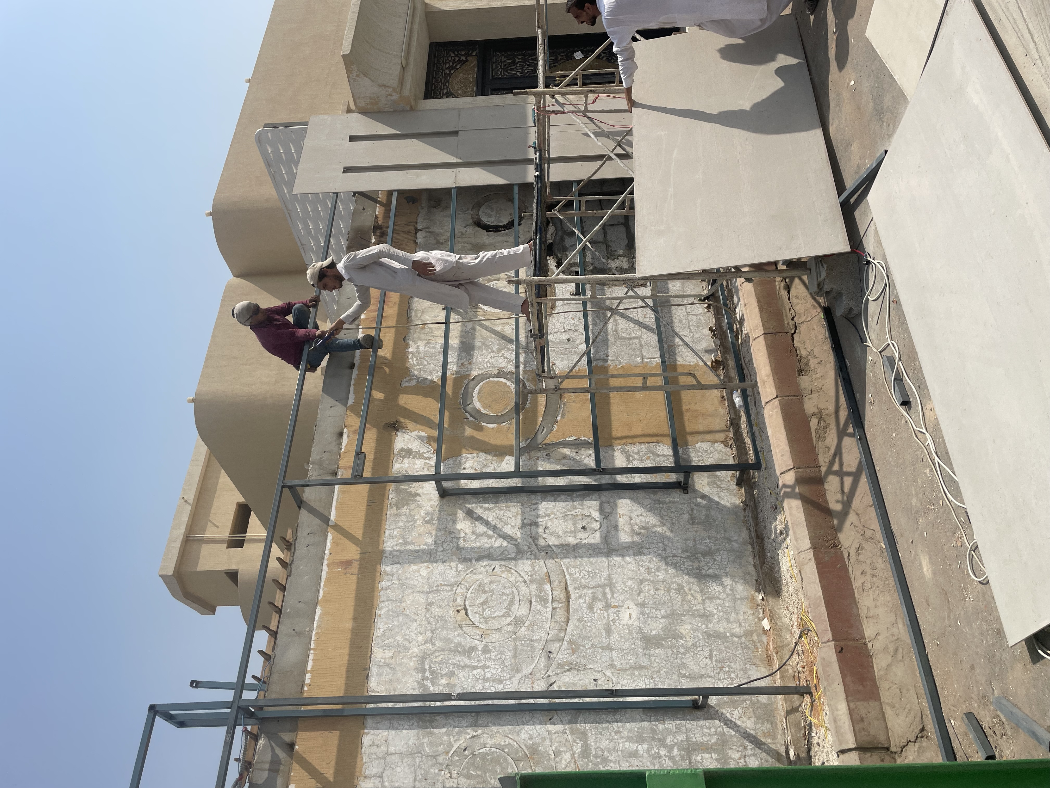 ترميم واجهات فلل تكسيات رخام ترفنتينو و بروفايل عسيب و إسمنت بورد في الرياض 0531226345