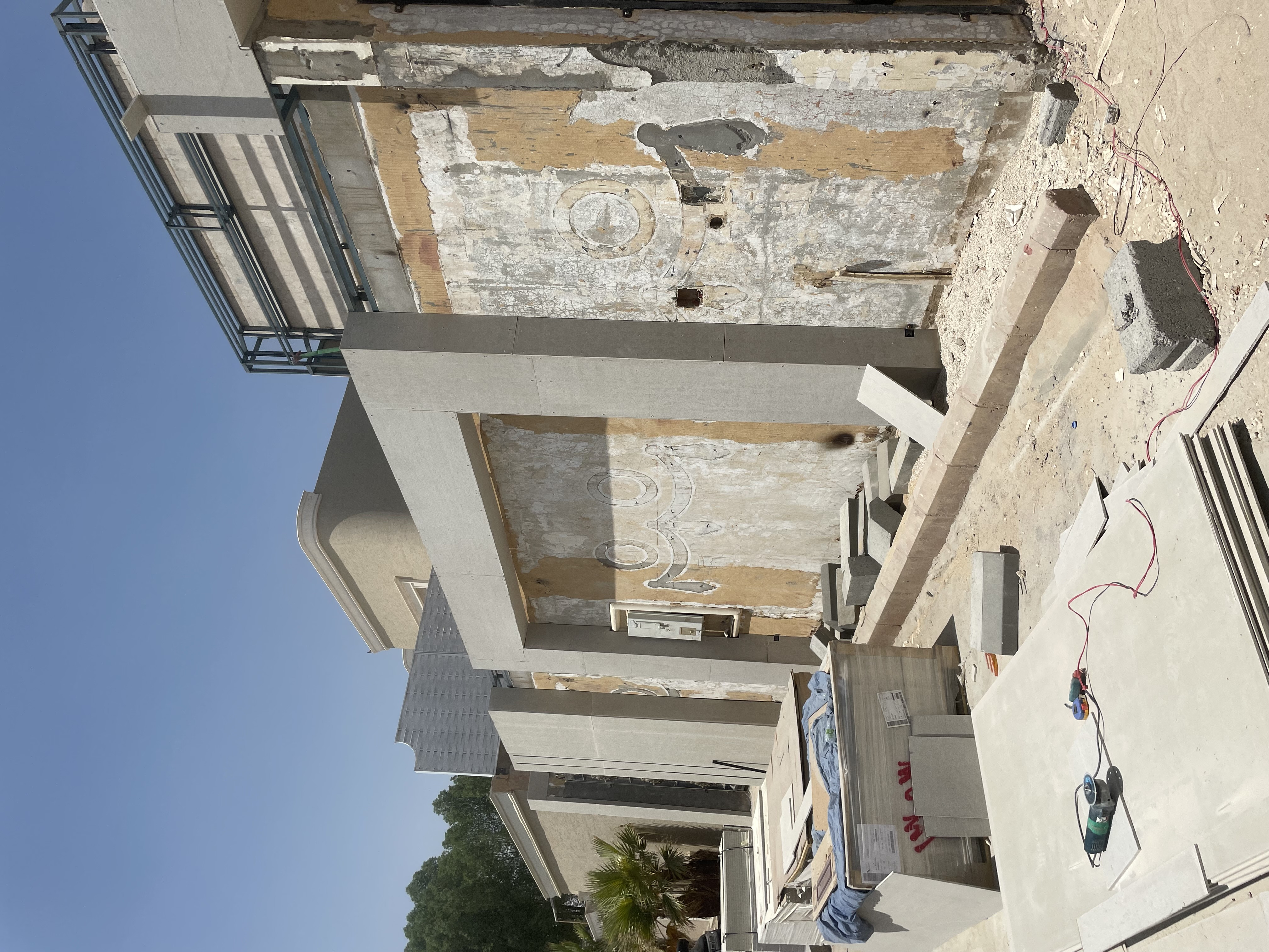 ترميم واجهات فلل تكسيات رخام ترفنتينو و بروفايل عسيب و إسمنت بورد في الرياض 0531226345