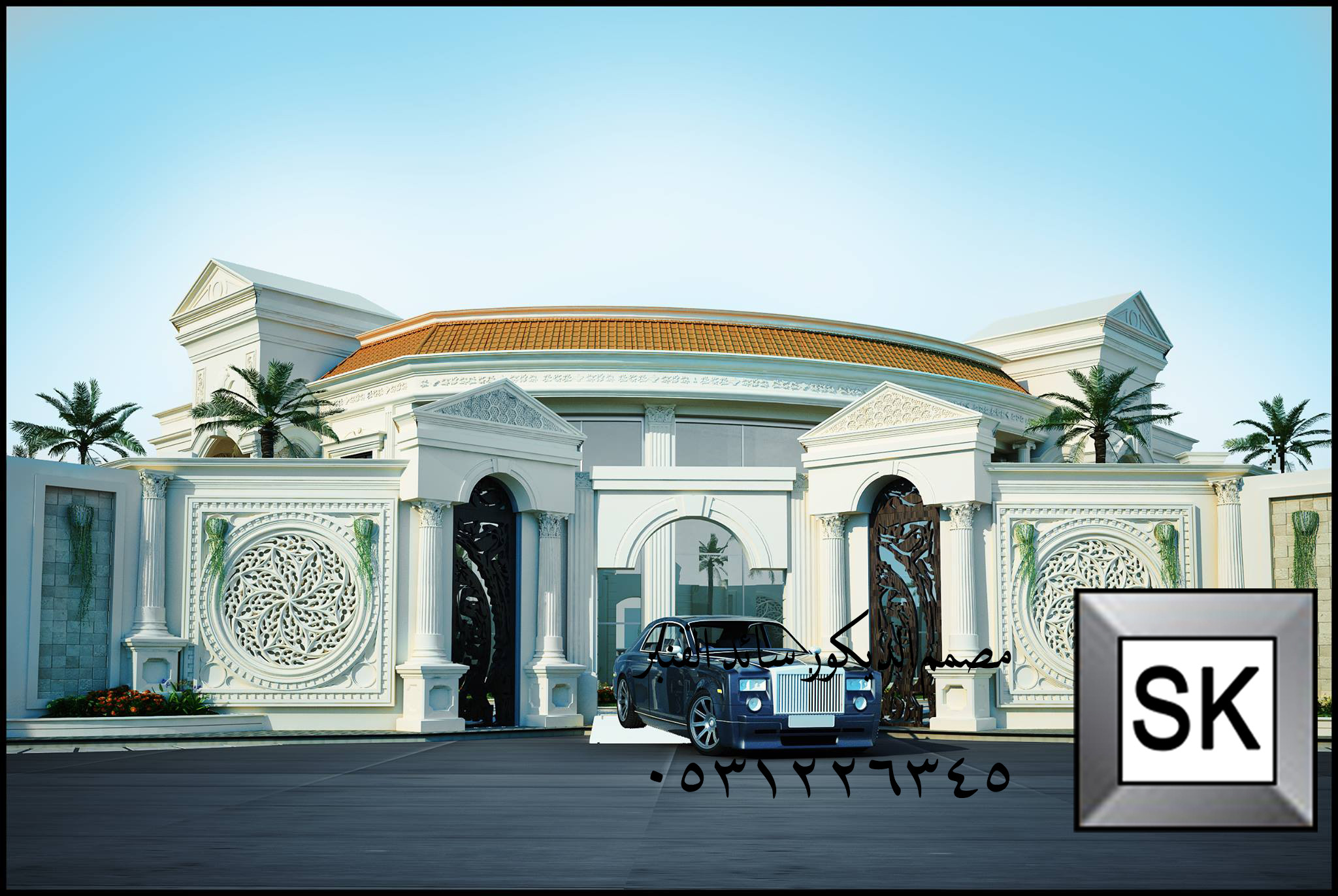 تشطيب واجهة قصر كلاسيك حجر الرياض و بروفايل جوتن في الرياض 0531226345