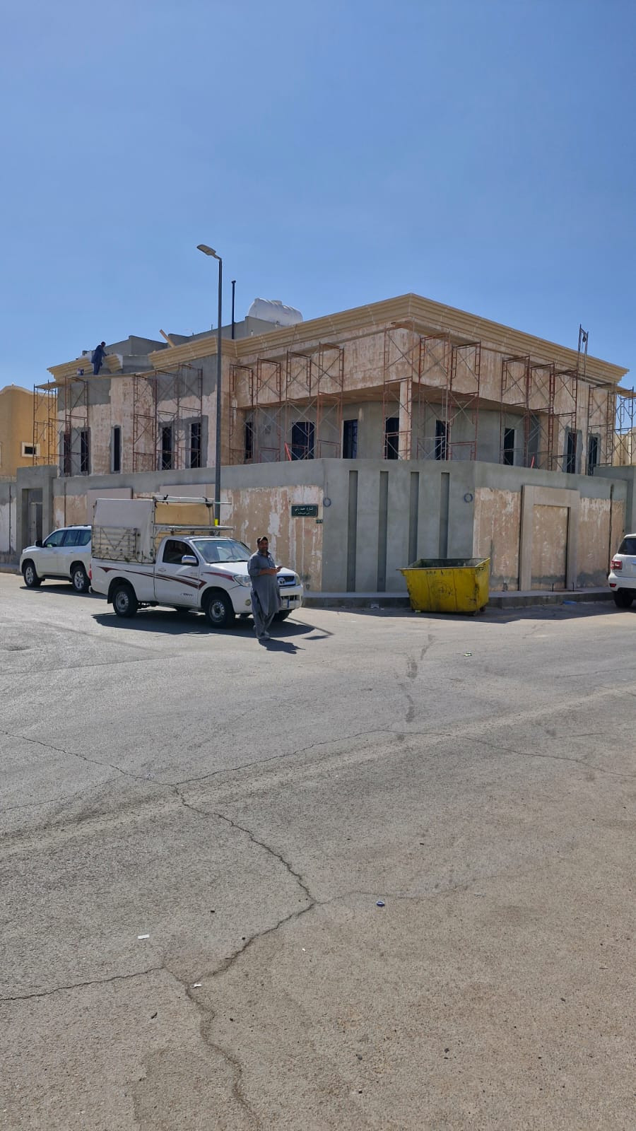 ترميم واجهة فيلا في الرياض فوم حجري . إسمنت بورد . بروفايل جوتن شامل التصميم و الإشراف 0531226345