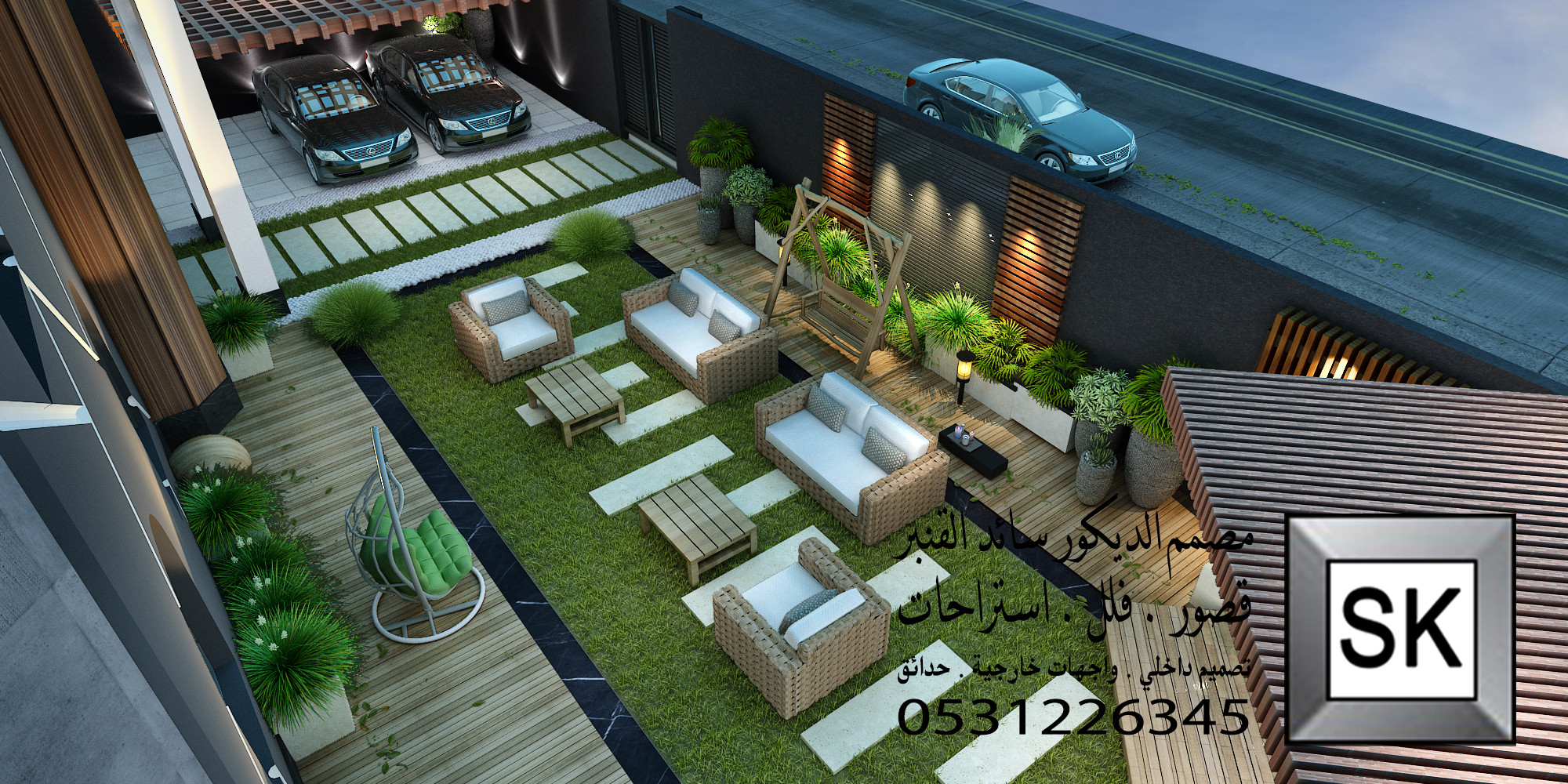 تشطيب لاندسكيب منزلي فاخر في الرياض 0531226345