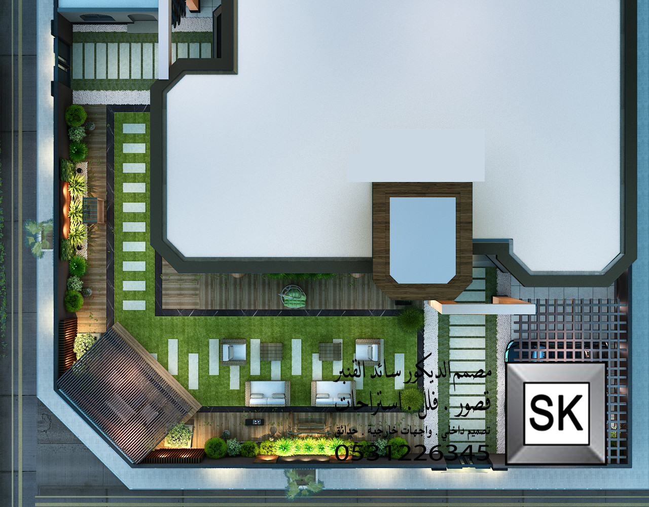 تشطيب لاندسكيب منزلي فاخر في الرياض 0531226345