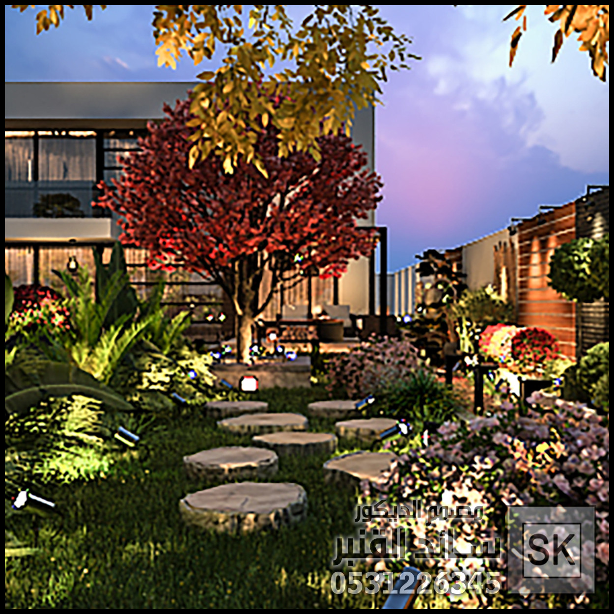 تصميم و تشطيب لاندسكيب مزارع و إستراحات في الرياض 0531226345