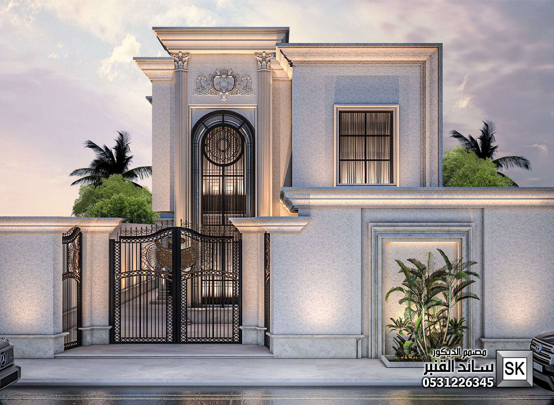 تصميم و تشطيب واجهة قصر مصغر في الرياض 0531226345